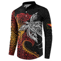 Papua New Guinea Sepik Personalised Button Sweatshirt PNG Bird of Paradise Tattoo LT9 - Polynesian Pride