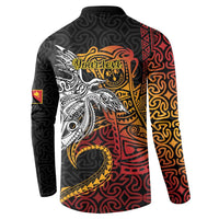 Papua New Guinea Sepik Personalised Button Sweatshirt PNG Bird of Paradise Tattoo LT9 - Polynesian Pride