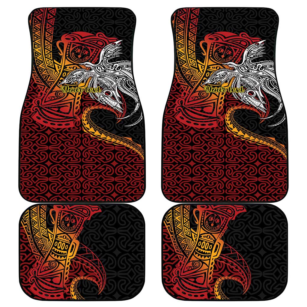 Papua New Guinea Sepik Personalised Car Mats PNG Bird of Paradise Tattoo LT9 - Polynesian Pride