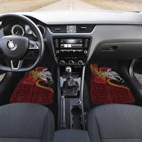 Papua New Guinea Sepik Personalised Car Mats PNG Bird of Paradise Tattoo LT9 Set 2pcs - Front Black - Polynesian Pride