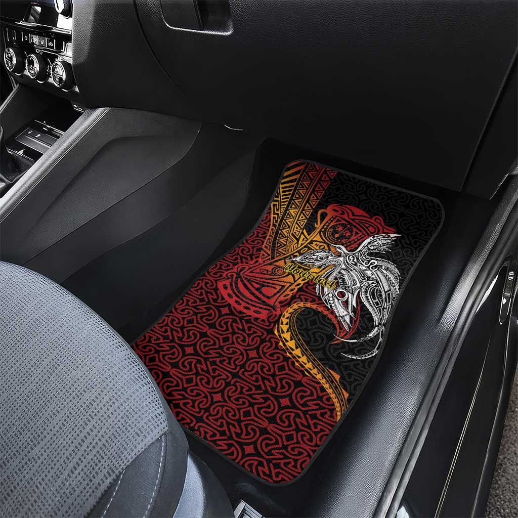 Papua New Guinea Sepik Personalised Car Mats PNG Bird of Paradise Tattoo LT9 - Polynesian Pride