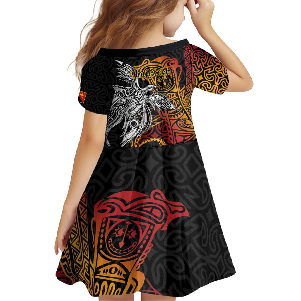 Papua New Guinea Sepik Personalised Family Matching Long Sleeve Bodycon Dress and Hawaiian Shirt PNG Bird of Paradise Tattoo LT9 - Polynesian Pride