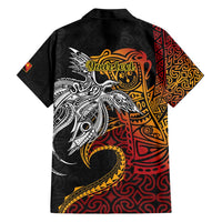 Papua New Guinea Sepik Personalised Family Matching Short Sleeve Bodycon Dress and Hawaiian Shirt PNG Bird of Paradise Tattoo LT9 - Polynesian Pride