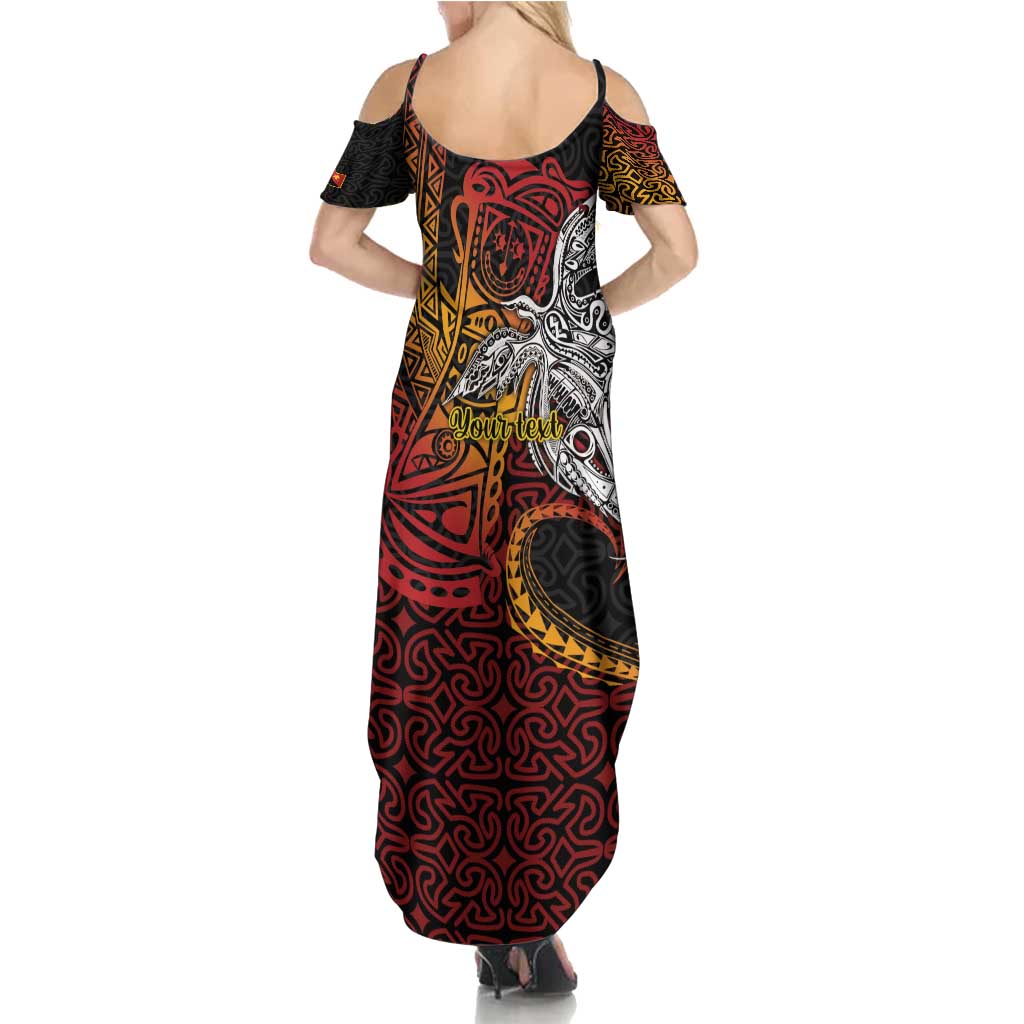 Papua New Guinea Sepik Personalised Family Matching Summer Maxi Dress and Hawaiian Shirt PNG Bird of Paradise Tattoo LT9 - Polynesian Pride
