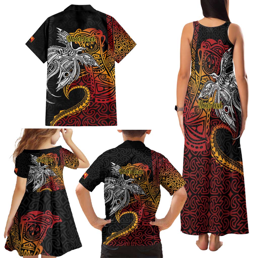 Papua New Guinea Sepik Personalised Family Matching Tank Maxi Dress and Hawaiian Shirt PNG Bird of Paradise Tattoo LT9 - Polynesian Pride