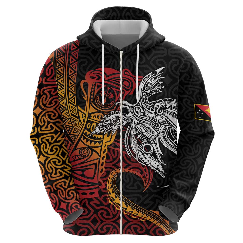 Papua New Guinea Sepik Personalised Hoodie PNG Bird of Paradise Tattoo - Polynesian Pride