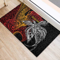 Papua New Guinea Sepik Personalised Rubber Doormat PNG Bird of Paradise Tattoo - Polynesian Pride