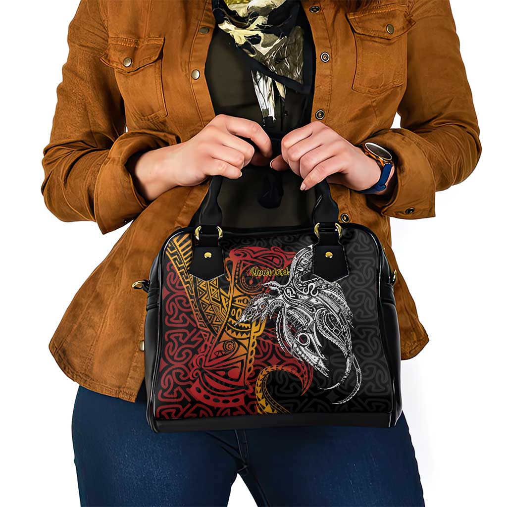 Papua New Guinea Sepik Personalised Shoulder Handbag PNG Bird of Paradise Tattoo LT9 - Polynesian Pride