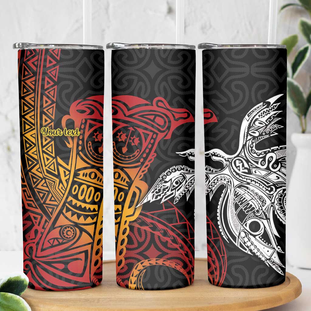 Papua New Guinea Sepik Personalised Skinny Tumbler PNG Bird of Paradise Tattoo LT9 - Polynesian Pride