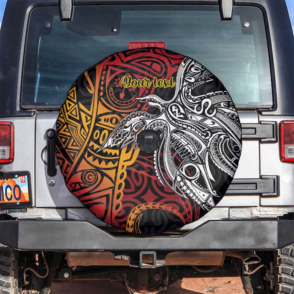 Papua New Guinea Sepik Personalised Spare Tire Cover PNG Bird of Paradise Tattoo - Polynesian Pride