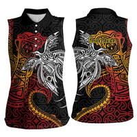 Papua New Guinea Sepik Personalised Women Sleeveless Polo Shirt PNG Bird of Paradise Tattoo LT9 - Polynesian Pride