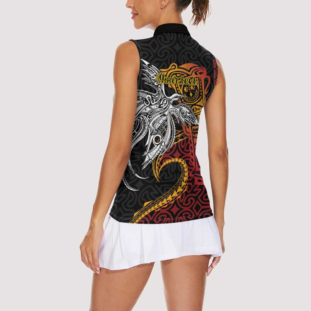 Papua New Guinea Sepik Personalised Women Sleeveless Polo Shirt PNG Bird of Paradise Tattoo LT9 - Polynesian Pride