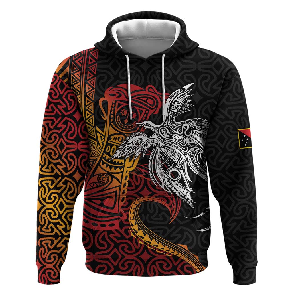 Papua New Guinea Sepik Personalised Zip Hoodie PNG Bird of Paradise Tattoo - Polynesian Pride