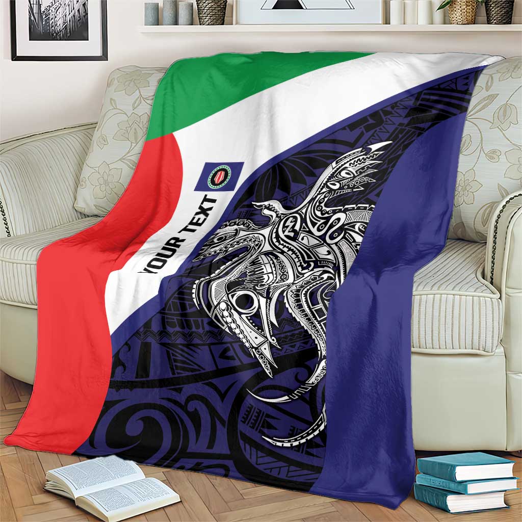 Personalised PNG Bougainville Blanket Bird of Paradise Tattoo Flag Motif LT9 - Polynesian Pride