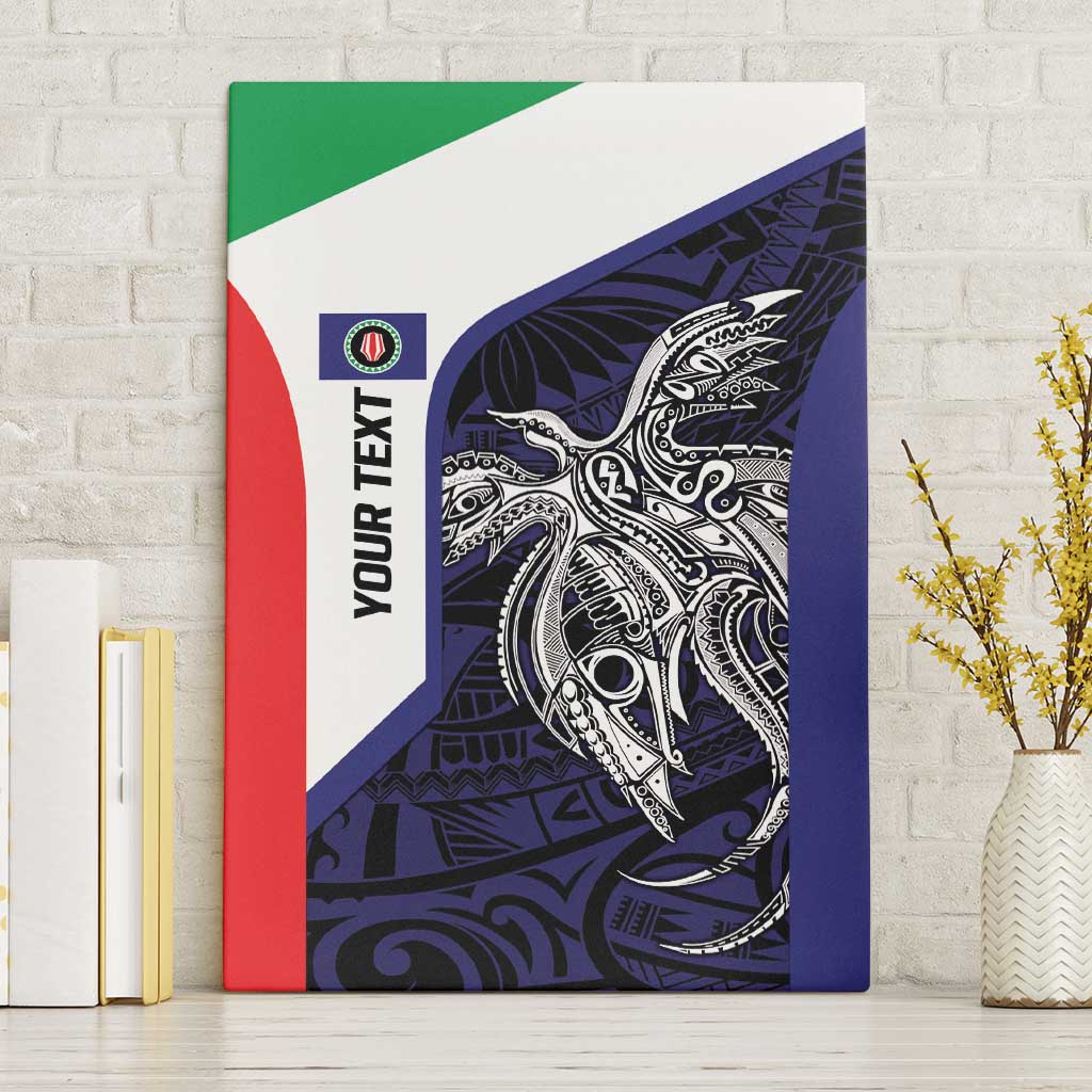 Personalised PNG Bougainville Canvas Wall Art Bird of Paradise Tattoo Flag Motif - Polynesian Pride