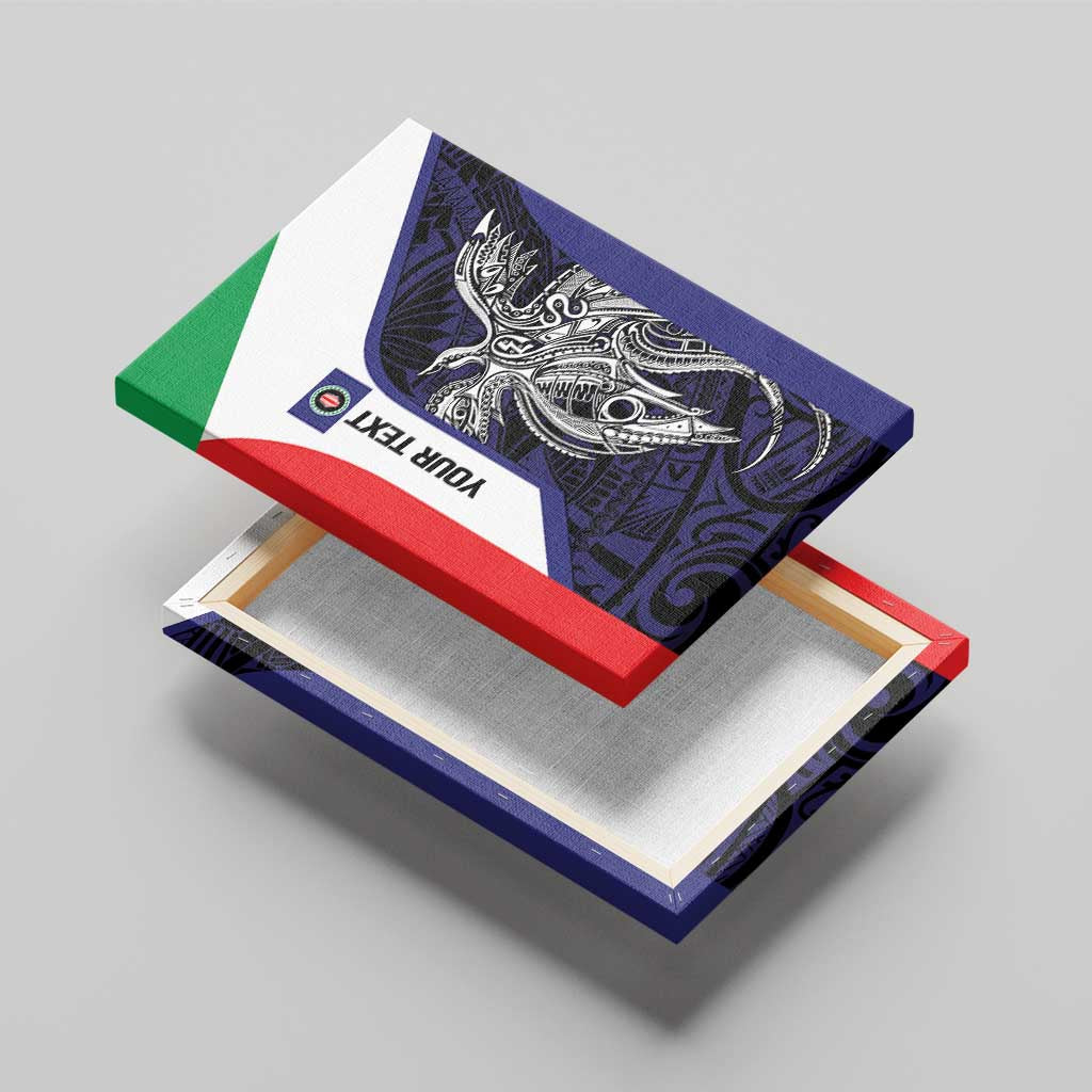 Personalised PNG Bougainville Canvas Wall Art Bird of Paradise Tattoo Flag Motif - Polynesian Pride