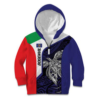 Personalised PNG Bougainville Kid Hoodie Bird of Paradise Tattoo Flag Motif - Polynesian Pride