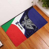 Personalised PNG Bougainville Rubber Doormat Bird of Paradise Tattoo Flag Motif - Polynesian Pride