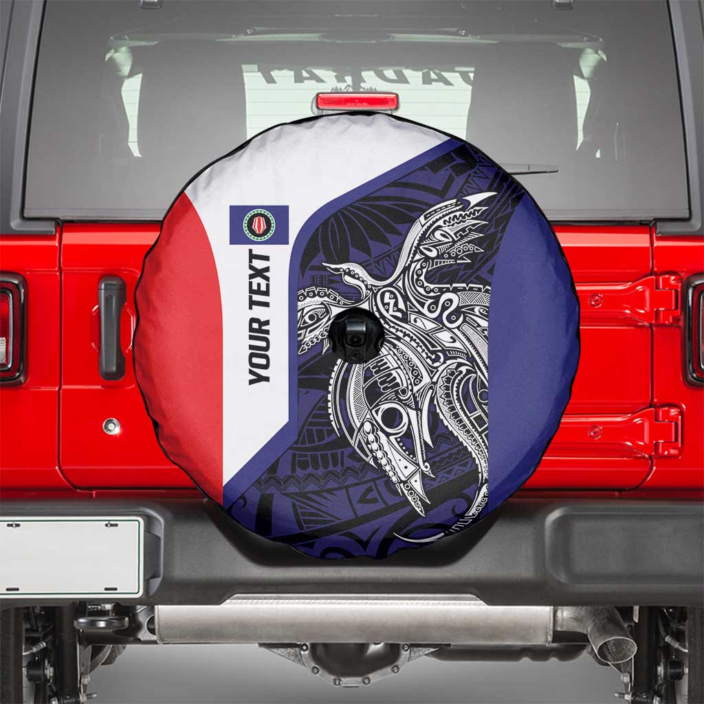Personalised PNG Bougainville Spare Tire Cover Bird of Paradise Tattoo Flag Motif - Polynesian Pride