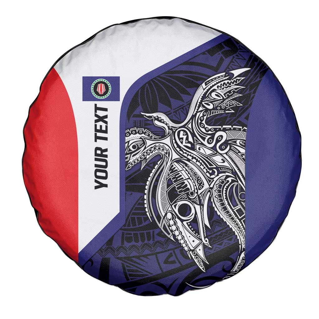 Personalised PNG Bougainville Spare Tire Cover Bird of Paradise Tattoo Flag Motif - Polynesian Pride