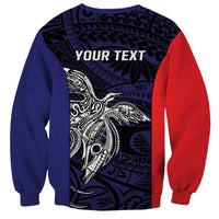 Personalised PNG Bougainville Sweatshirt Bird of Paradise Tattoo Flag Motif - Polynesian Pride