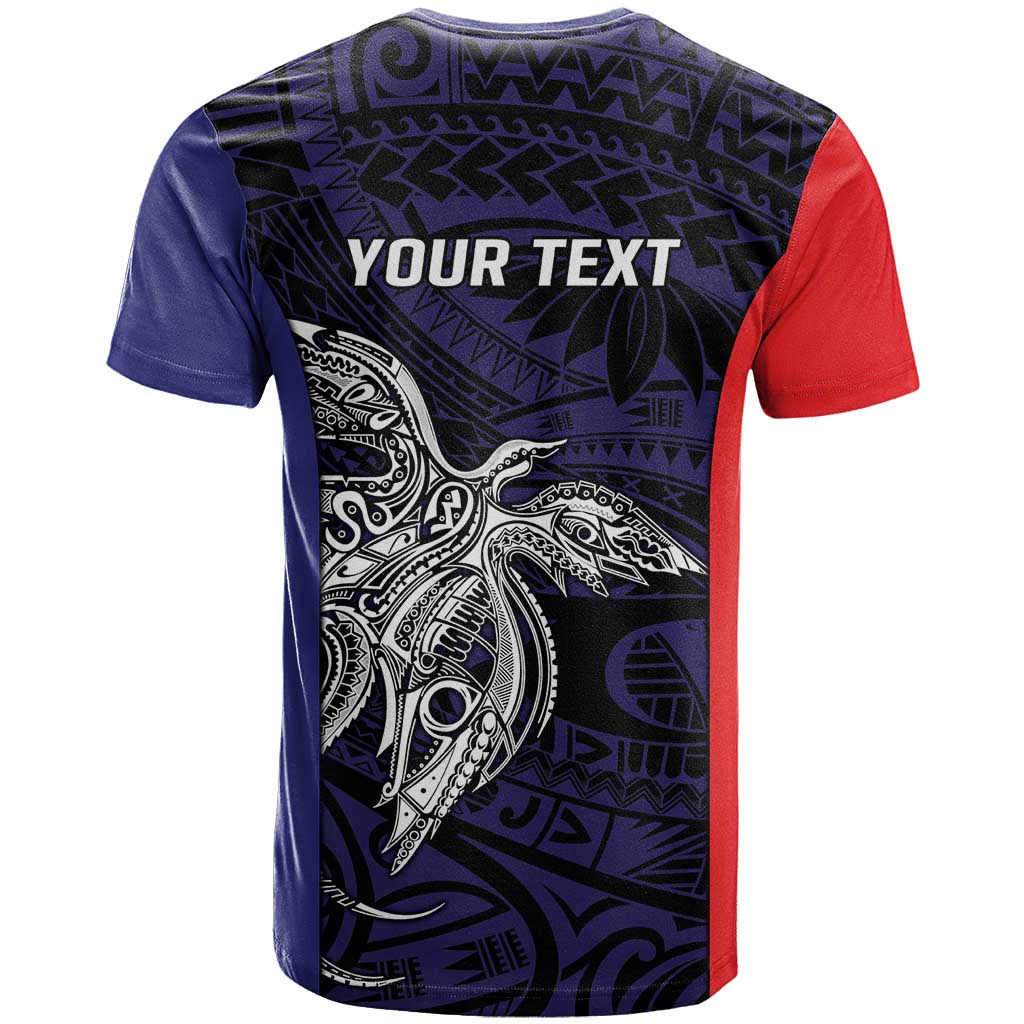 Personalised PNG Bougainville T Shirt Bird of Paradise Tattoo Flag Motif - Polynesian Pride