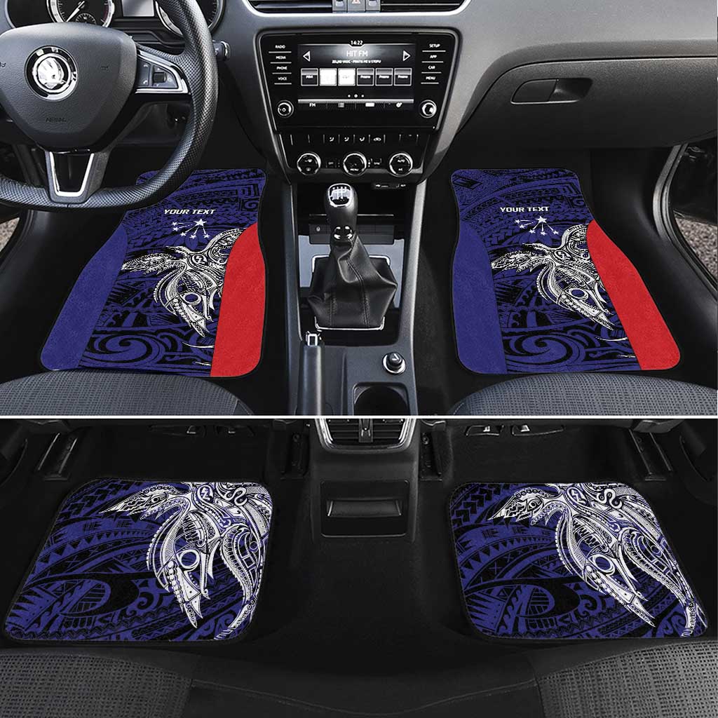 Personalised PNG Central Province Car Mats Bird of Paradise Tattoo Flag Motif - Polynesian Pride
