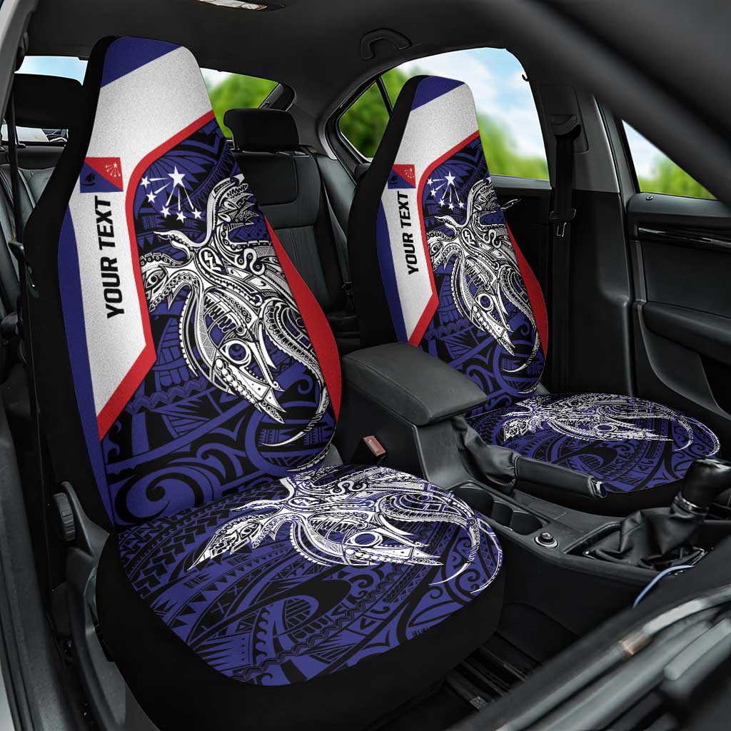 Personalised PNG Central Province Car Seat Cover Bird of Paradise Tattoo Flag Motif - Polynesian Pride