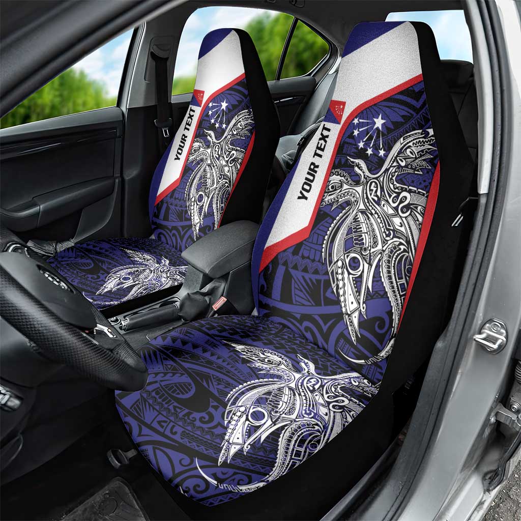 Personalised PNG Central Province Car Seat Cover Bird of Paradise Tattoo Flag Motif - Polynesian Pride