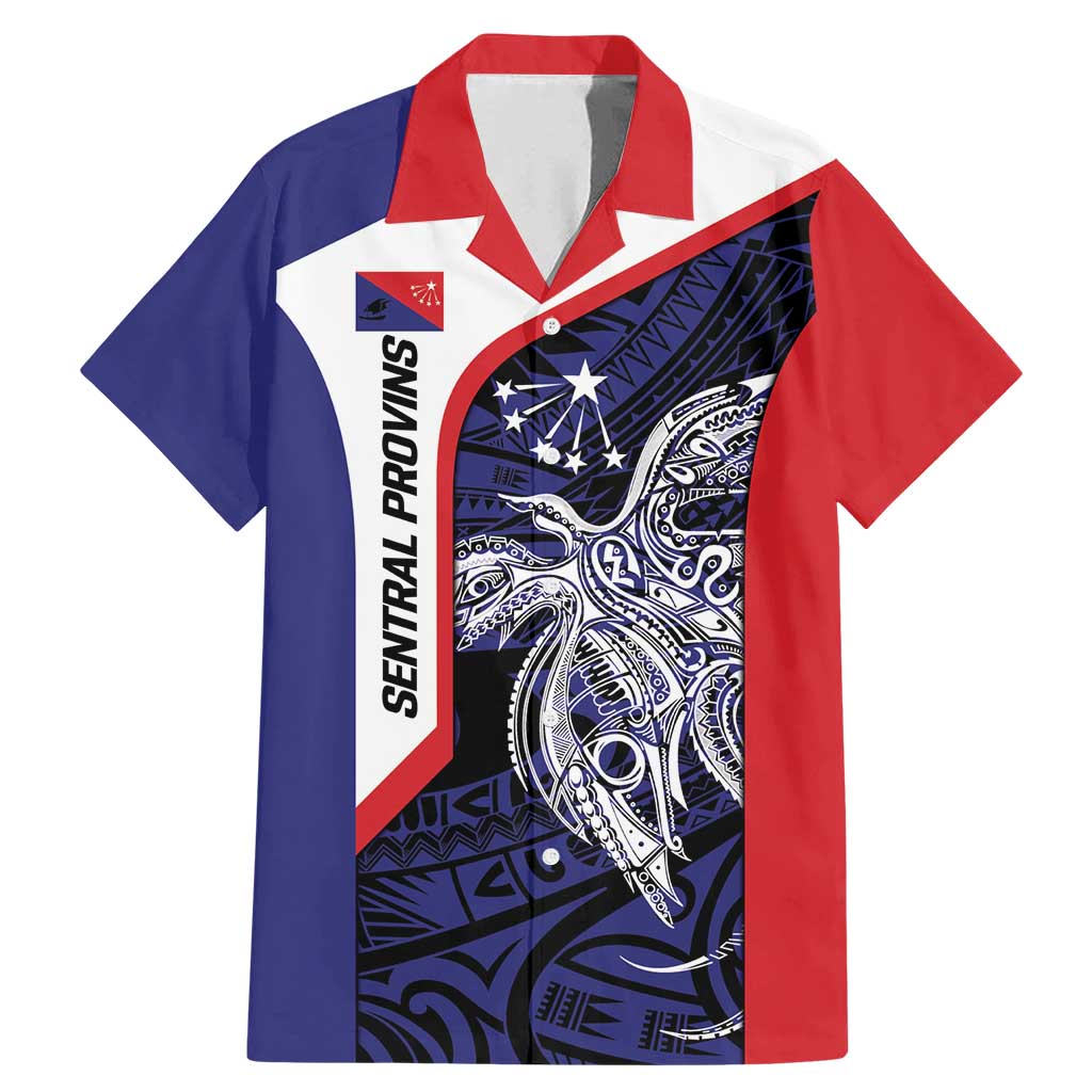 Personalised PNG Central Province Family Matching Mermaid Dress and Hawaiian Shirt Bird of Paradise Tattoo Flag Motif - Polynesian Pride