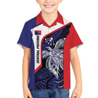 Personalised PNG Central Province Family Matching Puletasi and Hawaiian Shirt Bird of Paradise Tattoo Flag Motif - Polynesian Pride