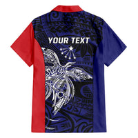 Personalised PNG Central Province Family Matching Tank Maxi Dress and Hawaiian Shirt Bird of Paradise Tattoo Flag Motif - Polynesian Pride