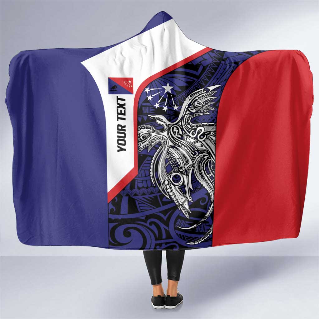 Personalised PNG Central Province Hooded Blanket Bird of Paradise Tattoo Flag Motif - Polynesian Pride