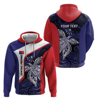 Personalised PNG Central Province Hoodie Bird of Paradise Tattoo Flag Motif - Polynesian Pride