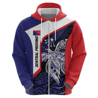 Personalised PNG Central Province Hoodie Bird of Paradise Tattoo Flag Motif - Polynesian Pride