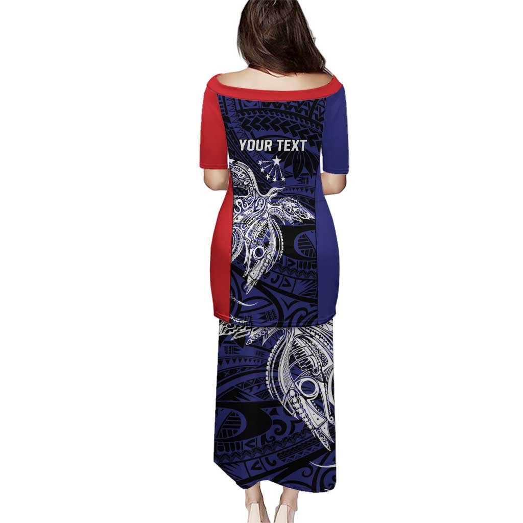 Personalised PNG Central Province Puletasi Bird of Paradise Tattoo Flag Motif - Polynesian Pride