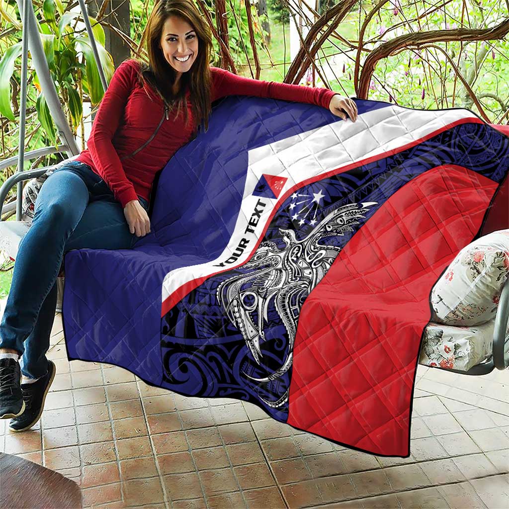 Personalised PNG Central Province Quilt Bird of Paradise Tattoo Flag Motif - Polynesian Pride