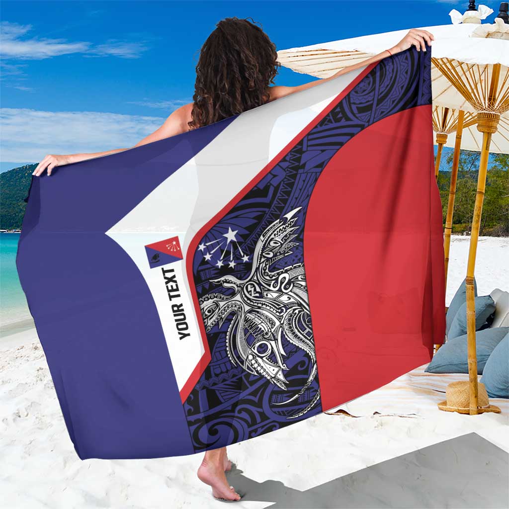 Personalised PNG Central Province Sarong Bird of Paradise Tattoo Flag Motif LT9 One Size 44 x 66 inches Blue - Polynesian Pride