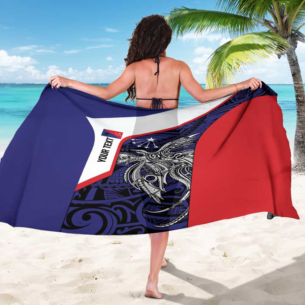 Personalised PNG Central Province Sarong Bird of Paradise Tattoo Flag Motif LT9 - Polynesian Pride