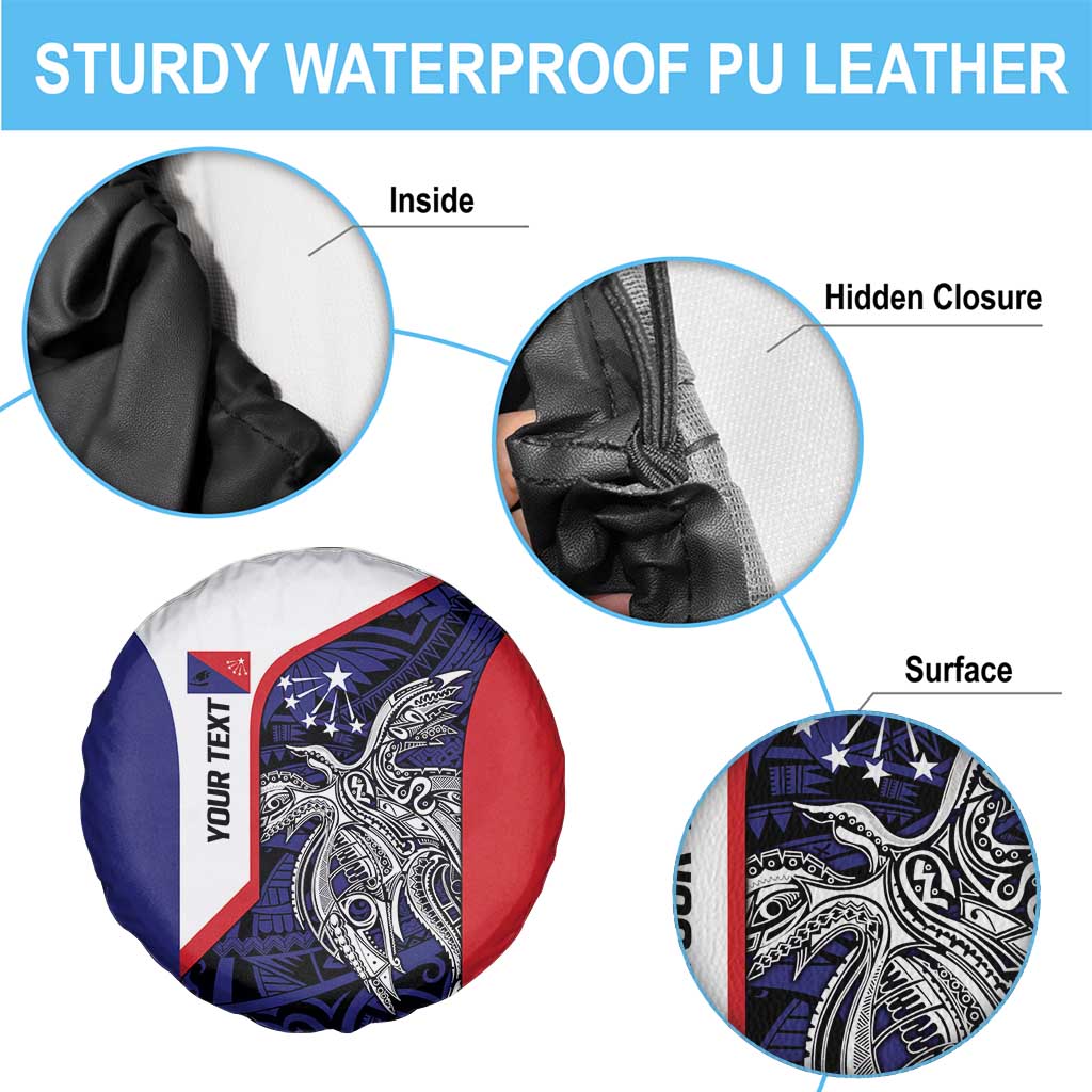 Personalised PNG Central Province Spare Tire Cover Bird of Paradise Tattoo Flag Motif - Polynesian Pride