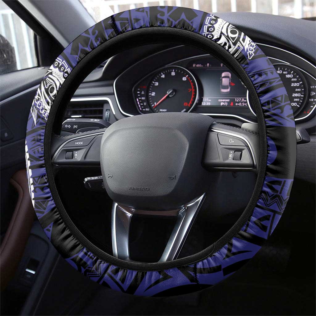 PNG Central Province Steering Wheel Cover Bird of Paradise Tattoo Flag Motif - Polynesian Pride