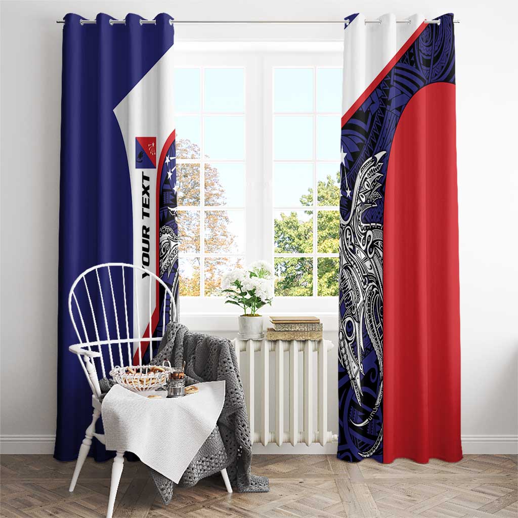 Personalised PNG Central Province Window Curtain Bird of Paradise Tattoo Flag Motif - Polynesian Pride