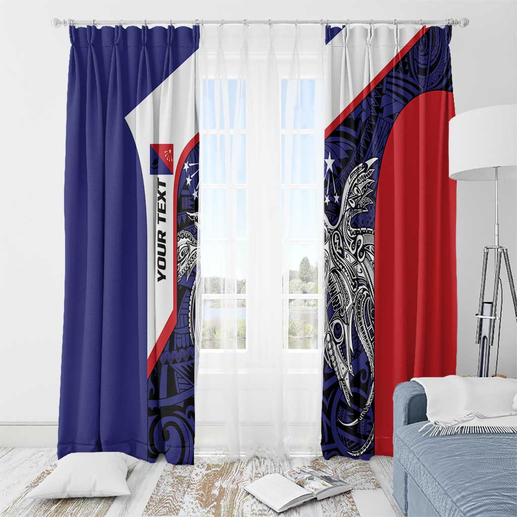 Personalised PNG Central Province Window Curtain Bird of Paradise Tattoo Flag Motif - Polynesian Pride