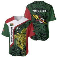 Personalised PNG Chimbu Province Baseball Jersey Bird of Paradise Tattoo Flag Motif LT9 - Polynesian Pride