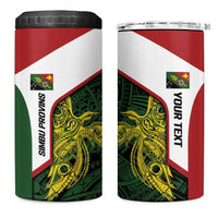 Personalised PNG Chimbu Province 4 in 1 Can Cooler Tumbler Bird of Paradise Tattoo Flag Motif LT9 One Size: 16 oz Red - Polynesian Pride