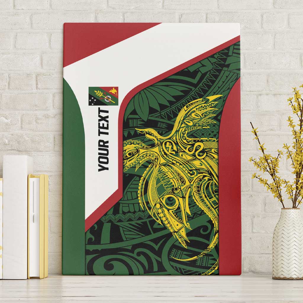 Personalised PNG Chimbu Province Canvas Wall Art Bird of Paradise Tattoo Flag Motif - Polynesian Pride