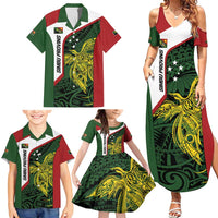 Personalised PNG Chimbu Province Family Matching Summer Maxi Dress and Hawaiian Shirt Bird of Paradise Tattoo Flag Motif - Polynesian Pride
