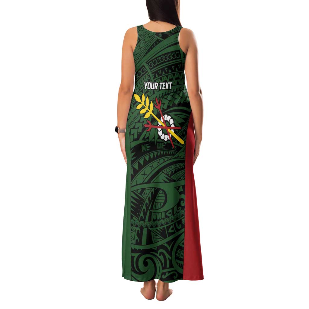 Personalised PNG Chimbu Province Family Matching Tank Maxi Dress and Hawaiian Shirt Bird of Paradise Tattoo Flag Motif - Polynesian Pride