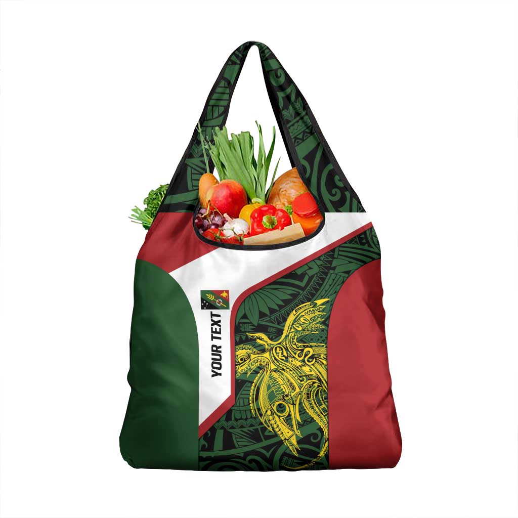 Personalised PNG Chimbu Province Grocery Bag Bird of Paradise Tattoo Flag Motif - Polynesian Pride