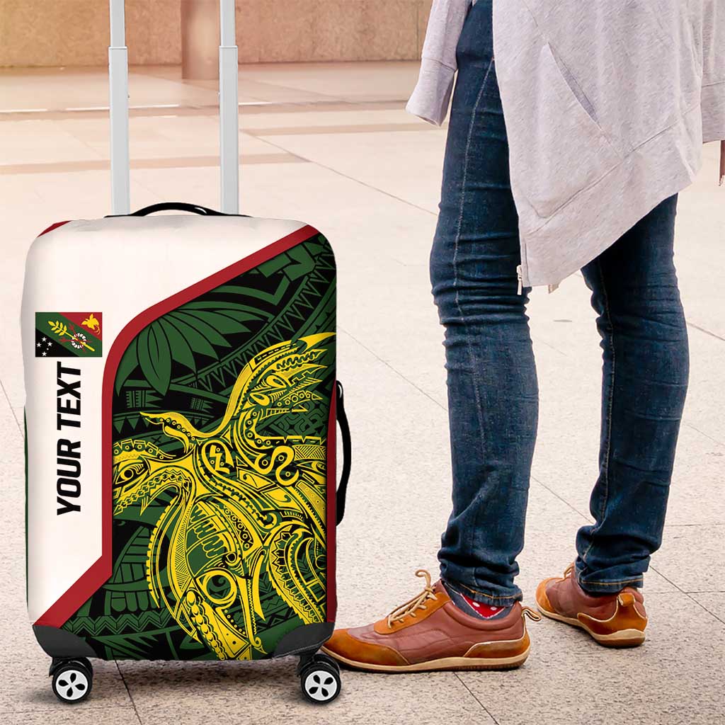 Personalised PNG Chimbu Province Luggage Cover Bird of Paradise Tattoo Flag Motif - Polynesian Pride